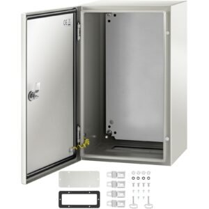 NEMA Steel Enclosure, 20 x 12 x 10'' NEMA 4X Steel Electrical Box, IP66 Waterproof & Dustproof, Outdoor/Indoor Electrical Junction Box, with Mounting Plate