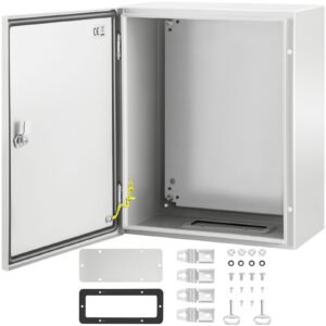 nema steel enclosure, 20 x 16 x 10'' nema 4x steel electrical box, ip66 waterproof & dustproof, outdoor/indoor electrical junction box, with mounting plate