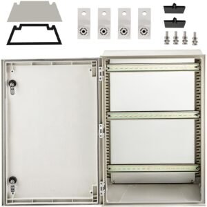 NEMA Steel Enclosure, 24 x 16 x 9'' NEMA 4X Fiberglass Electrical Box, IP66 Waterproof & Dustproof, Outdoor/Indoor Electrical Junction Box, with Mounting Plate(60 x 40 x 23 cm)