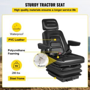 new low profile suspension seat with armrest dozer backhoe tractor skidsteer