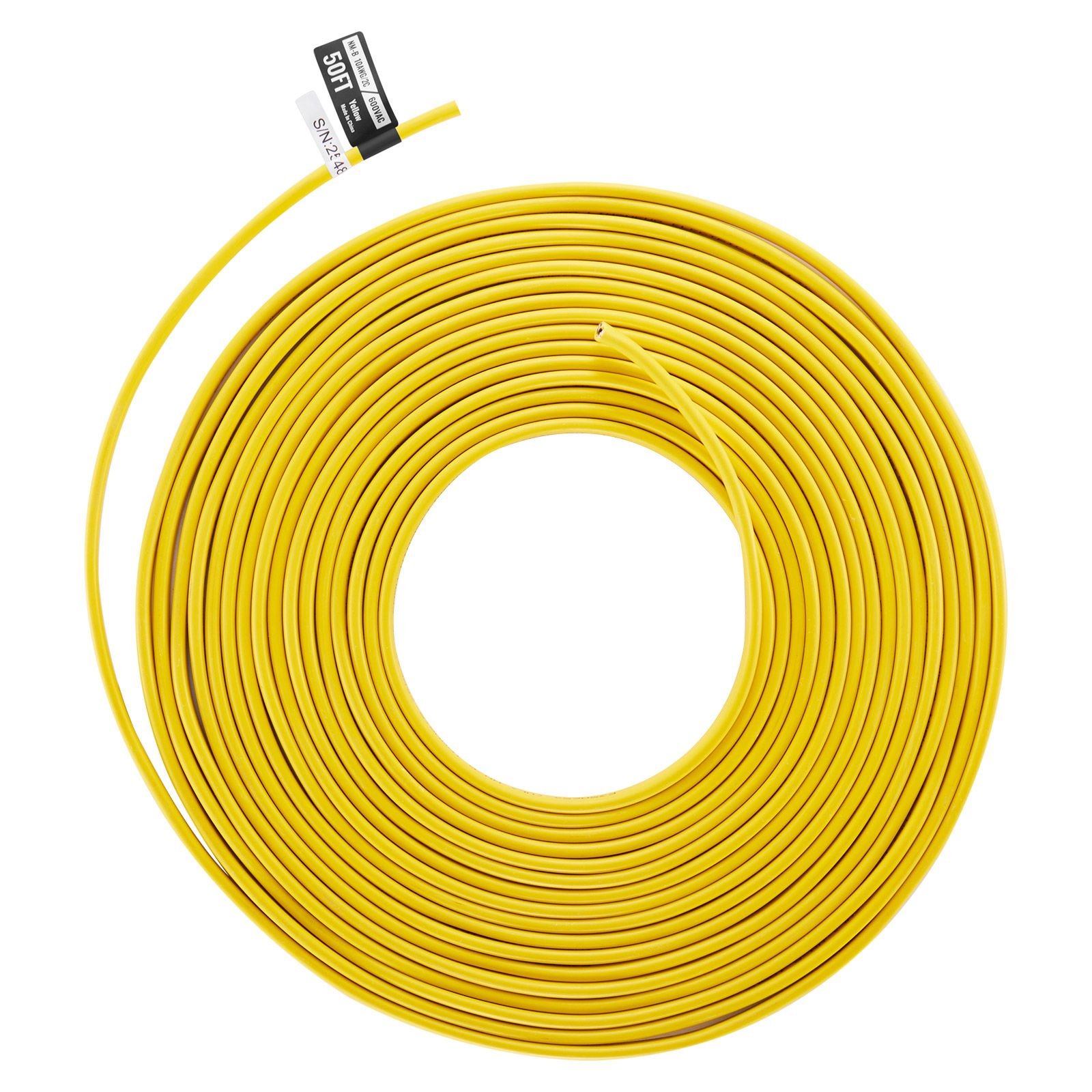 nm b wire, 10awg/2c non mettalic residential indoor electrical wire with ground, pvc sheathed high purity copper core cable, for outlets, switches, other loads & lighting wiring projects(50 ft)