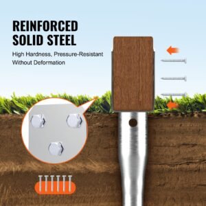 no dig ground anchor, 1 pack 3.94 x 2.76 x 27.56 in diy screw in post stake, includes 6 lag bolts & a rebar, u shape heavy duty steel post holder, great for mailbox posts and fence posts