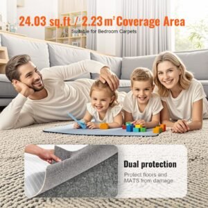 non slip resistant rug pad, protective cushioning carpet pad, 2'x8' (7.875' actual), 1/4"thick, dual surface, polyester felt + latex, 1 2m² area carpet padding rug cushion safe for all floors