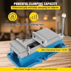 non swivel milling lockdown vise 4 inch precision bench clamp 100mm width drill press clamp 4 inch jaw opening for finishing milling machines drilling machines precision parts