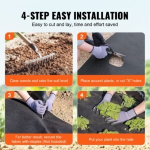 non woven geotextile fabric under gravel, 10x100ft 8oz driveway fabric landscape fabric, heavy duty weed barrier fabric, ground cover weed control fabric, french drains drainage fabric, black