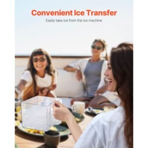 nugget ice maker, 37lbs/24h pebble ice maker with self cleaning, chewable ice maker with ice scoop and basket, stainless steel ice machine with convenient ice transfer for home kitchen office