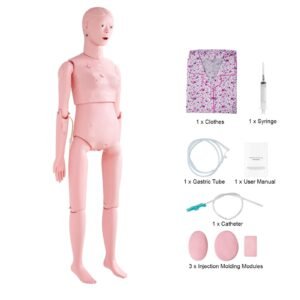 Nursing Training Manikin, Female Life Size Demonstration Human Manikin for Nursing Training, Multifunctional Education Teaching Model Supplies, PVC Anatomical Mannequin Body Care Simulator Model