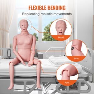 nursing training manikin, female life size demonstration human manikin for nursing training, multifunctional education teaching model supplies, pvc anatomical mannequin body care simulator model