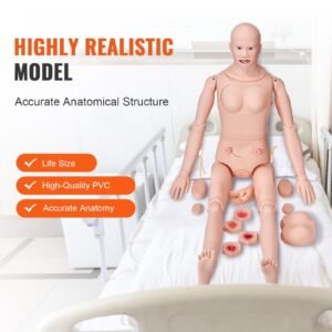 nursing training manikin, male/female life size demonstration human manikin for nursing training, multifunctional education teaching model, pvc anatomical mannequin body care simulator model