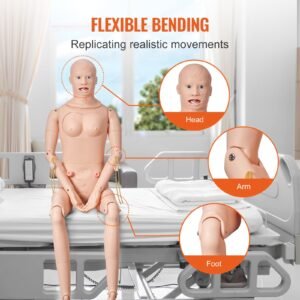 nursing training manikin, male/female life size demonstration human manikin for nursing training, multifunctional education teaching model, pvc anatomical mannequin body care simulator model
