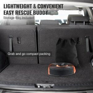 off road recovery kit, 3" x 30', heavy duty winch recovery kit with 30,000 lbs tow strap, 44,092 lbs d ring shackles, shackle receiver and storage bag, for atvs, jeeps, off road vehicles, trucks