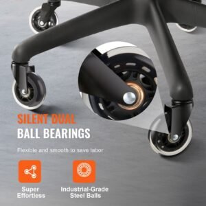 office chair wheels, set of 5, 3 inch caster wheels replacement for hardwood floors and carpet, heavy duty computer gaming desk casters with 130 lbs load capacity, universal fit for most chairs
