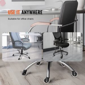 office chair wheels, set of 5, 3 inch caster wheels replacement for hardwood floors and carpet, heavy duty computer gaming desk casters with 130 lbs load capacity, universal fit for most chairs