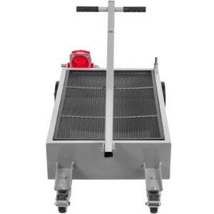Oil Drain Pan 15 Gallon Oil Drain Tank, 57L Low Profile Oil Drain Pan, Large Capacity Oil Change Pan, Foldable Hand, with Pump, Hose, Swivel Casters Wheels for Car, SUV, Trucks Oil Draining