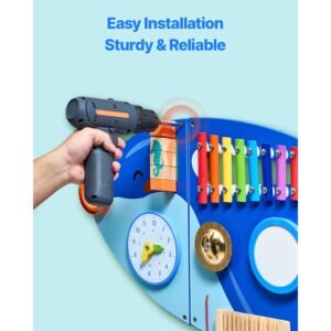 orca activity wall busy board panels, 12 activities, montessori sensory wall toy for kids 3 12 years, montessori learning activity center, ideal for toddler playroom nursery classroom