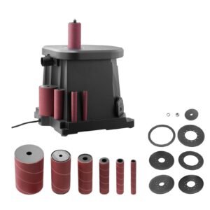 Oscillating Spindle Sander, 2000RPM Benchtop Spindle Sander with 6 Sleeves (1/2"-3"), 0.59" Stroke & Dust Connection Port for Furniture Finishing, Crafts Sanding, DIY Woodworking