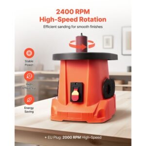 oscillating spindle sander, 2400rpm benchtop spindle sander with 6 sleeves (1/2" 3"), 5/8" stroke, 15.6" x 11.6" cast iron worktable for furniture finishing, crafts sanding, diy woodworking