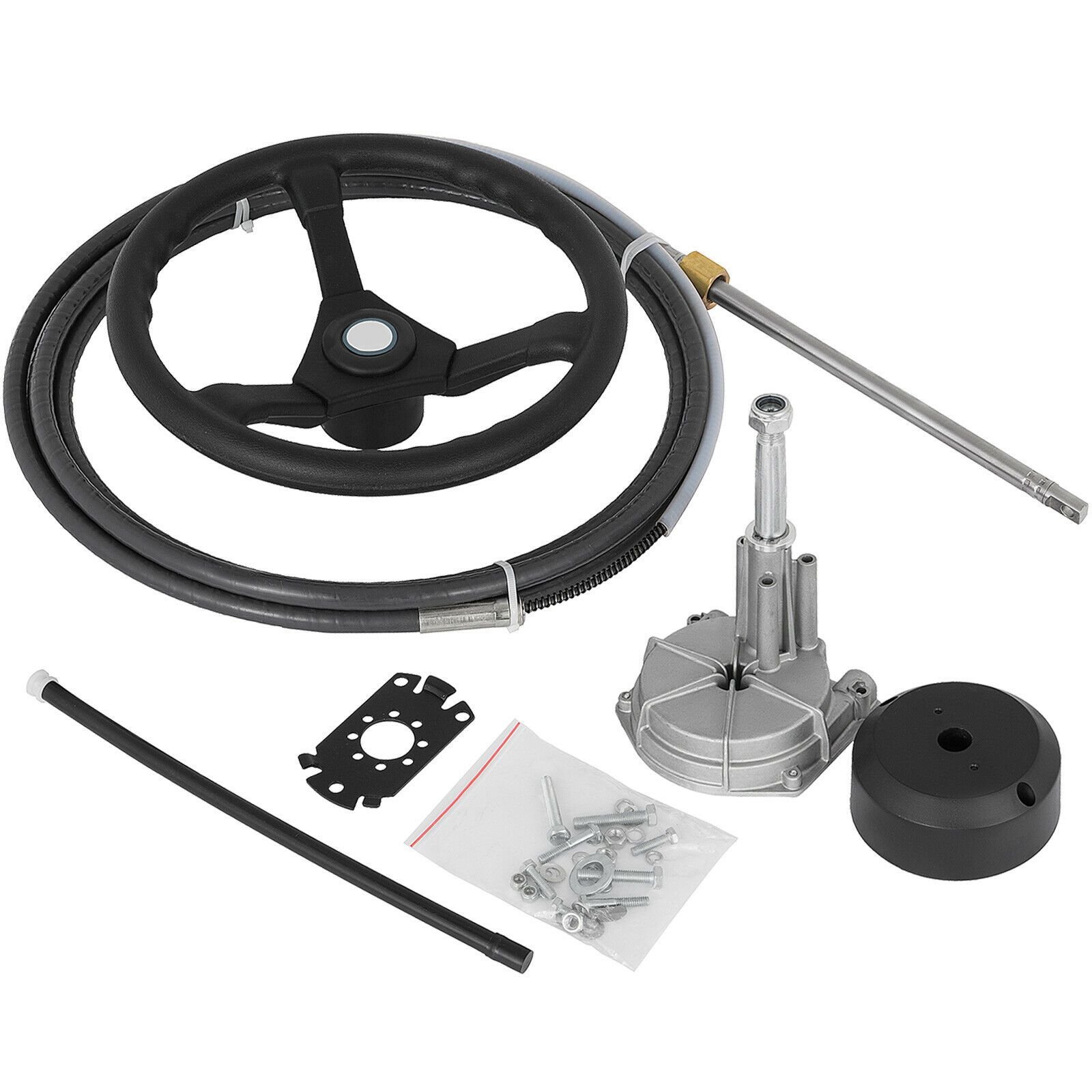 outboard steering system 14' outboard steering kit 14 feet boat steering cable with 13" wheel durable marine
