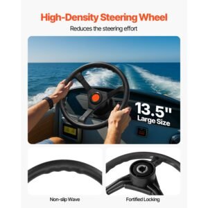 outboard steering system ss13715 safe t quick connect rotary steering system 15' steering cable with 13" wheel durable marine steering system