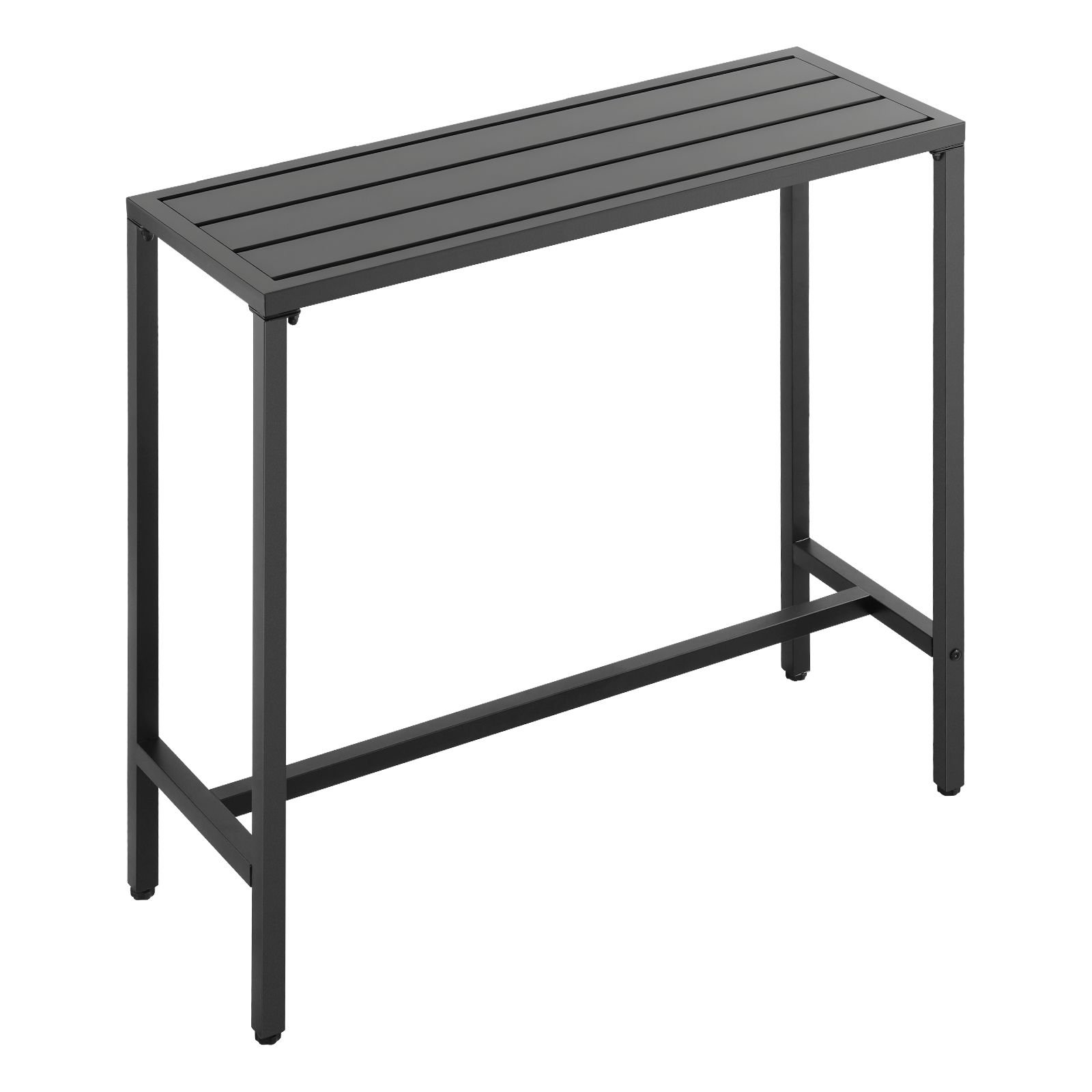 outdoor bar table, 39.4 x 15 in patio bar table, waterproof top & sturdy metal frame, rectangle counter height dining tables, outdoor furniture for balcony, yard, hot tub, poolside, indoor