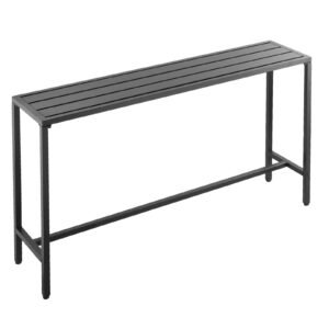 Outdoor Bar Table, 63 x 15 in Patio Bar Table, Waterproof Top & Sturdy Metal Frame, Rectangle Counter Height Dining Tables, Outdoor Furniture for Balcony, Yard, Hot Tub, Poolside, Indoor