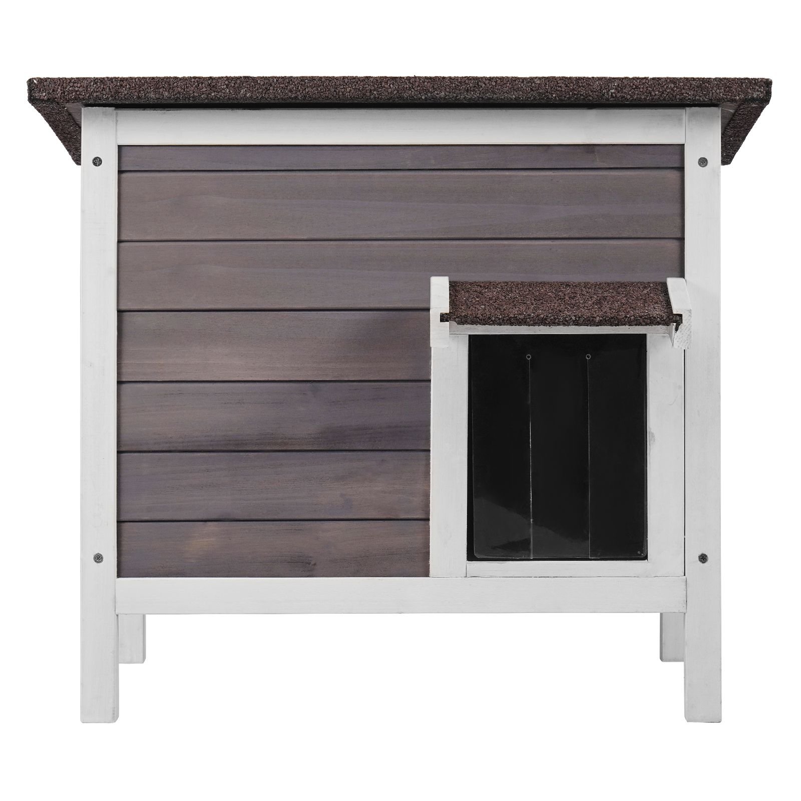 outdoor cat house weatherproof, feral cat shelter for multiple cats, outdoor wooden cat rabbit house with all round foam insulated, open roof, pvc door flaps, 24"l x 20"w x 21"h
