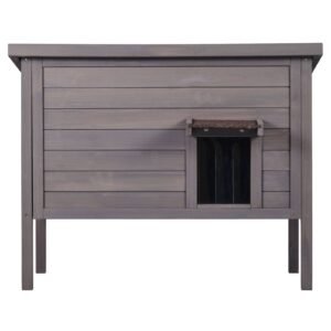 Outdoor Cat House Weatherproof, Feral Cat Shelter for Multiple Cats, Outdoor Wooden Cat Rabbit House with All-Round Foam Insulated, Open Roof, PVC Door Flaps, 34"L x 22"W x 27"H