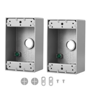 Outdoor Electrical Box, 4.5 x 2.8 x 2 in, Weatherproof Outlet Junction Box, Suitable 1/2-Inch or 3/4-Inch Electrical Conduit, 18.3 Cu.In Large Capacity Plug Receptacle Protector, 4PCS, Gray