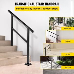 outdoor handrail 165lbs load handrail outdoor stairs aluminum stair handrail 36 x 35" outdoor stair railing transitional range from 0 to 30° staircase handrail fits 2 3 steps with screw kit