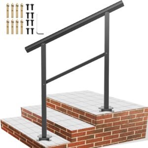 outdoor handrail 165lbs load handrail outdoor stairs aluminum stair handrail 36 x 35" outdoor stair railing transitional range from 0 to 30° staircase handrail fits 2 3 steps with screw kit