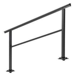 outdoor handrail 165lbs load handrail outdoor stairs aluminum stair handrail 60 x 35" outdoor stair railing transitional range from 0 to 30° staircase handrail fits 4 5 steps with screw kit