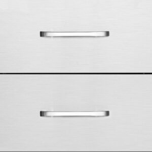 outdoor kitchen drawers 18.11"w x 23.23"d x 23.23"h, triple access stainless steel bbq drawers with handles, bbq island drawer for outdoor kitchens or barbeque island patio grill station