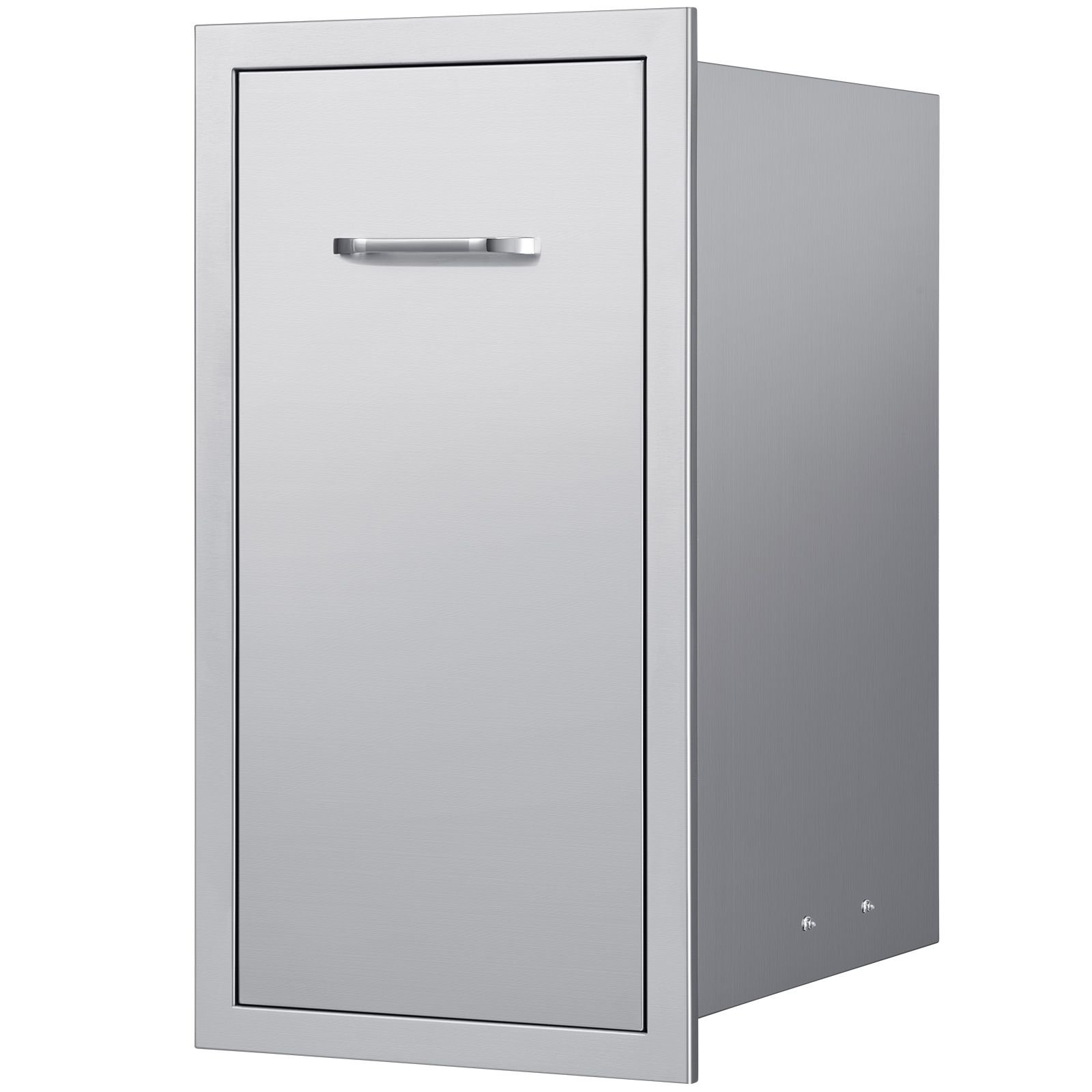 outdoor kitchen trash drawer, 13.54"w x 19.61"d x 25.79"h interior storage, multi purpose outdoor kitchen drawers stainless steel, 55 lbs max capacity per tier, for outdoors bbq island kitchens