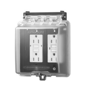 outdoor outlet cover, 2 gang weatherproof electrical outlet cover with lockable design, high strength pc material, 12 in 1 outside receptacle socket, horizontal/vertical for easy installation