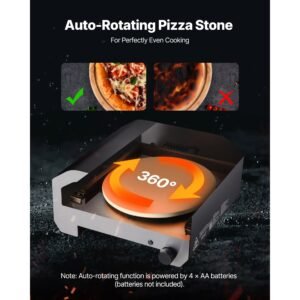 outdoor pizza oven, 16 in propane gas pizza maker, portable pizza cooker with electric rotation, thickened pizza stone, carry bag, propane pizza oven for outside backyard patio camping, black