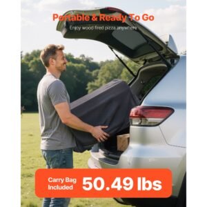 outdoor pizza oven, 16 in propane gas pizza maker, portable pizza cooker with electric rotation, thickened pizza stone, carry bag, propane pizza oven for outside backyard patio camping, black
