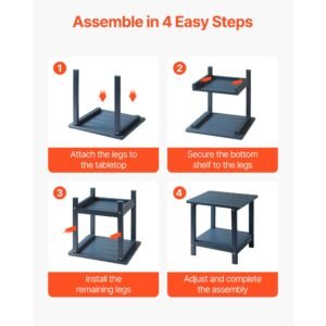 outdoor side table, 17.72w x 14.96d x 17.32h inch, double layer hdpe outside end table for easy maintenance, withstand harsh weather, fit for patio, pool, beach, porch, indoor, backyard, blue