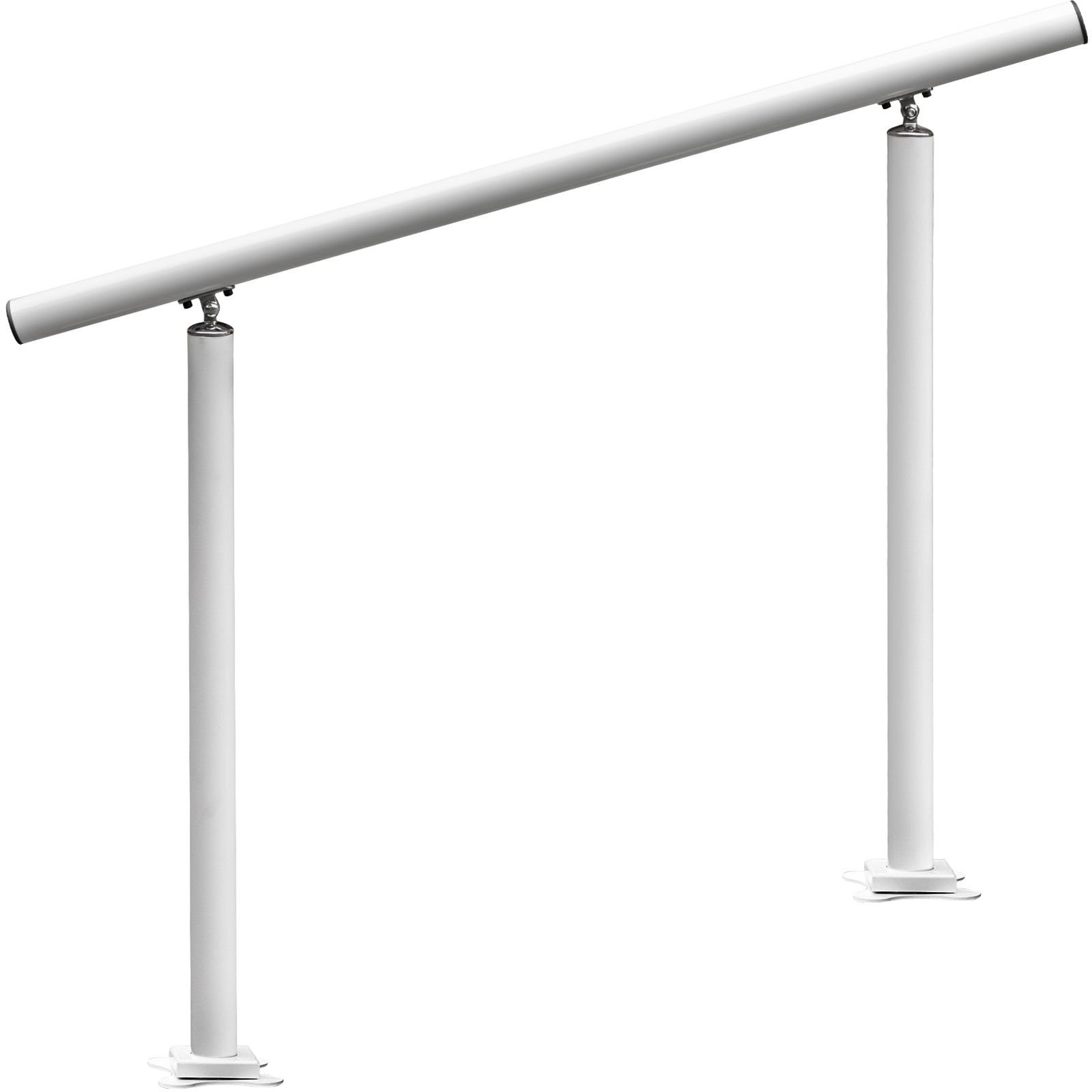 outdoor stair railing kit, 4 ft handrails 1 4 steps, adjustable angle white aluminum stair hand rail for the elderly, handrails for outdoor steps