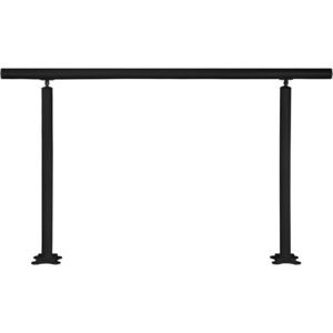Outdoor Stair Railing Kit, 5 FT Handrails 0-5 Steps, Adjustable Angle Black Aluminum Stair Hand Rail for The Elderly, Handrails for Indoor & Outdoor Steps