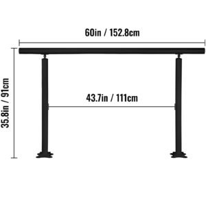 outdoor stair railing kit, 5 ft handrails 0 5 steps, adjustable angle black aluminum stair hand rail for the elderly, handrails for indoor & outdoor steps