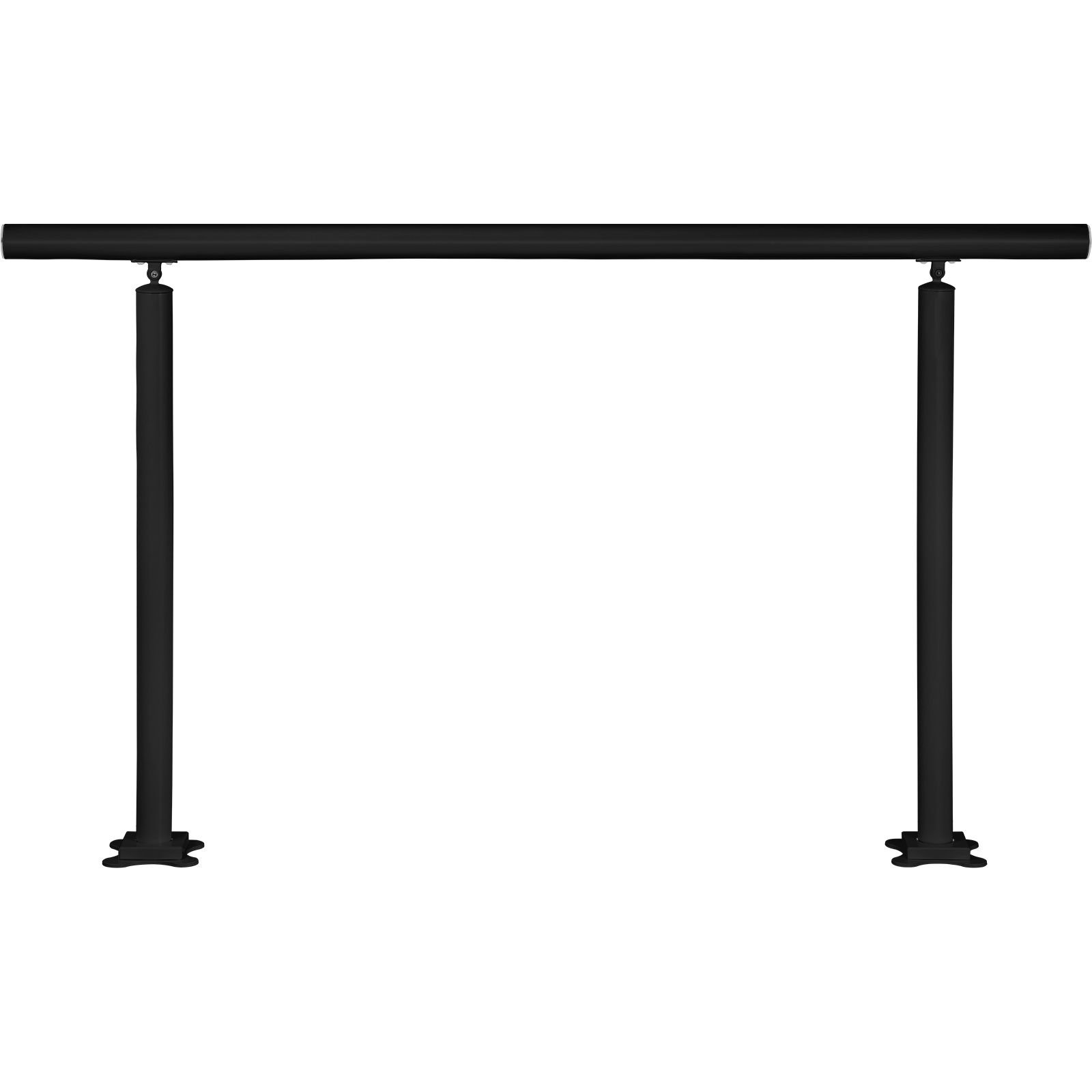 outdoor stair railing kit, 5 ft handrails 0 5 steps, adjustable angle black aluminum stair hand rail for the elderly, handrails for indoor & outdoor steps