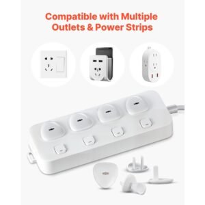 outlet covers, 70 pack, plug covers for electrical outlets, secure electric socket protector caps with shock prevention, easy installation, insulated abs, for home wall power sockets, white
