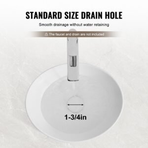 oval vessel sink, 16" x 13.4" bathroom vessel sink bowl countertop, white ceramic bathroom sinks above counter, bowl sink with modern style, well packaged for bathroom, hotel, toilet, rv