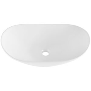 oval vessel sink, 23.3" x 14.2" bathroom vessel sink bowl countertop, white ceramic bathroom sinks above counter, bowl sink with modern style, well packaged for bathroom, hotel, toilet, rv