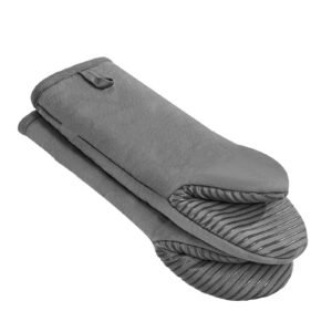 oven mitts, mini oven mitt set with non slip silicone strips, high heat resistant to 500fahrenheit, lightweight cotton baking mitts 13.07 x 6.1 inch with 2 no marks hooks for kitchen, 2 piece