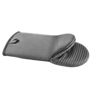 oven mitts, mini oven mitt set with non slip silicone strips, high heat resistant to 500fahrenheit, lightweight cotton baking mitts 13.07 x 6.1 inch with 2 no marks hooks for kitchen, 2 piece