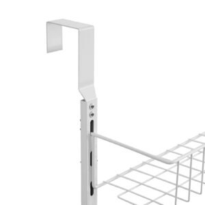 over the door pantry organizer, 6 tier pantry organization and storage, heavy duty steel hanging spice rack, adjustable wall seasoning shelves, for home kitchen laundry room bathroom, white