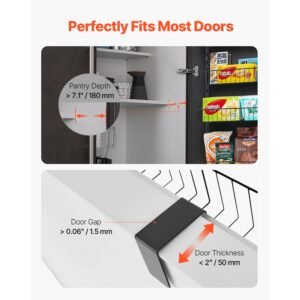 over the door pantry organizer, 9 tier pantry organization and storage, heavy duty steel hanging spice rack, adjustable wall seasoning shelves, for home kitchen laundry room bathroom, black