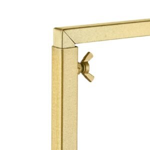 over the table rod stand with clamps, 13" 42" tall & 28" 98" length adjustable, metal table arch stand with rattan, tabletop balloon arch frame for wedding birthday christmas decorations, gold