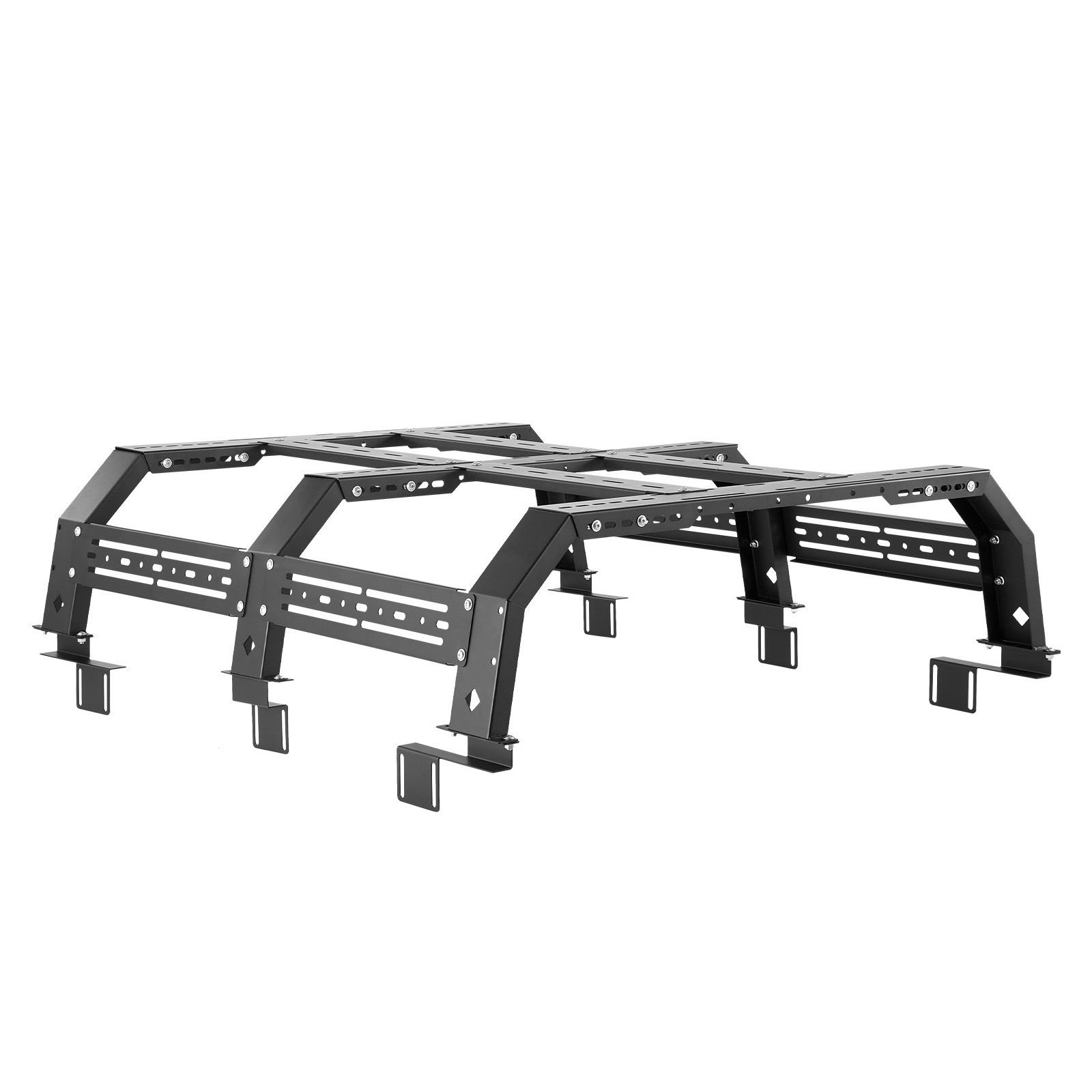 overland truck bed rack, 51.2 65.4 in width, adjustable overland bed cargo rack with sidebar, 900 lbs static capacity, compatible with mid size trucks tacoma/ranger/gladiator jt/colorado/canyon